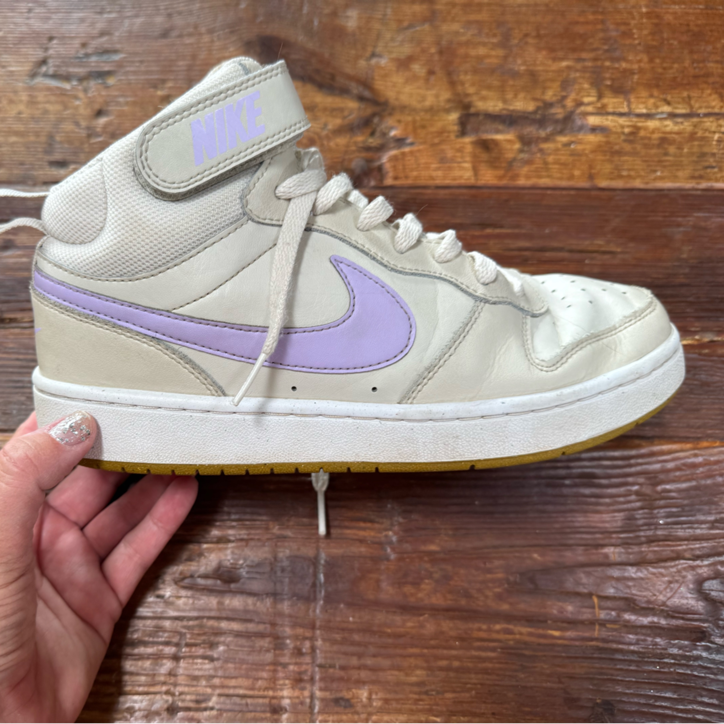 These Are Nike Court Borough Mid 2 Gs Youth 7 Lilac Bloom Worn Twice If